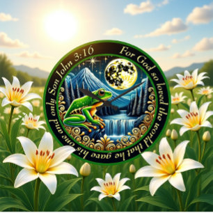 Grande Horloge Ronde John 3:16 La Grenouille D'Or S'Enfonce Dans La Per