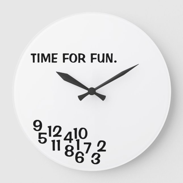 Grande Horloge Ronde Joke Clocks Jumbled Numbers (Recto)