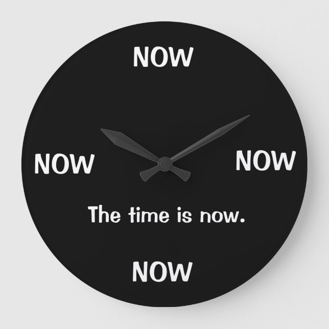 Grande Horloge Ronde Joke Clocks The Time Is Now (Recto)