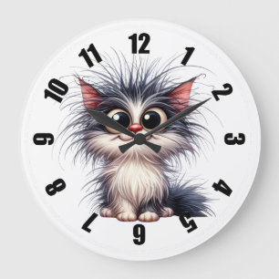 Grande Horloge Ronde Joli chaton fantaisiste