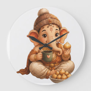 Grande Horloge Ronde Joli Ganesha Ganesh Chaturthi Festival