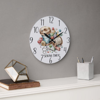 Grande Horloge Ronde joli moment de couture ajouter du texte 