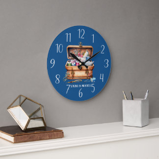 Grande Horloge Ronde joli progrès de couture ajouter du texte