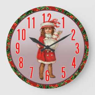 Grande Horloge Ronde Jolie fille dans l'horloge murale de l'atelier de 