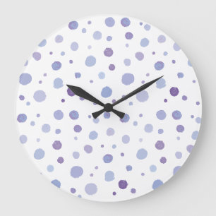 Grande Horloge Ronde Jolie œuvre d'art à points avec coups de pinceau o