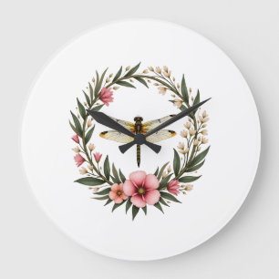 Grande Horloge Ronde Jolies Filles Esthétique Cottagecore Florale Libel