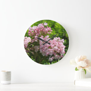 Grande Horloge Ronde Jolies fleurs de laurier rose