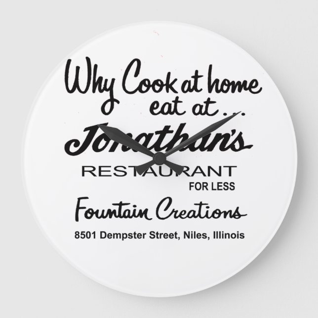 Grande Horloge Ronde Jonathan's Restaurant, Niles, IL (Recto)