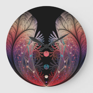 Grande Horloge Ronde Jonglage Abstrait Moderne Fantaisie Art Fractal
