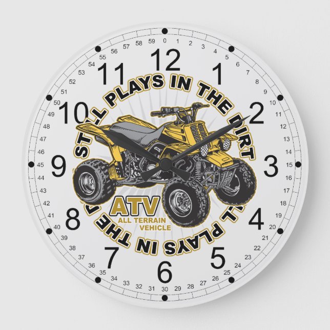 Grande Horloge Ronde Joues dans le Dirt ATV (Recto)