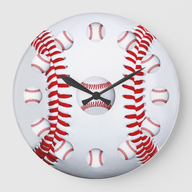 Grande Horloge Ronde Joueur de baseball Équipe Sports Van Idée cadeau (Recto)