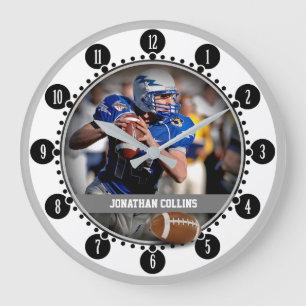 Grande Horloge Ronde Joueur de football américain   Nom Photo Venin