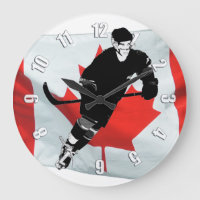 Joueur de hockey et drapeau canadien