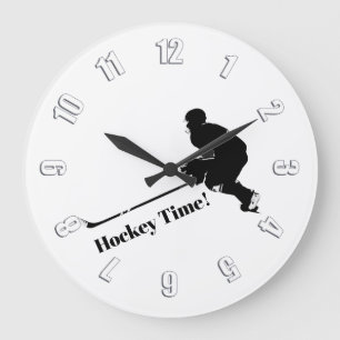 Grande Horloge Ronde Joueur de hockey - Sports d'hiver