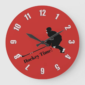 Grande Horloge Ronde Joueur de hockey - Sports d'hiver