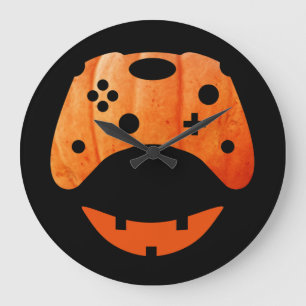 GRANDE HORLOGE RONDE JOUEUR DRÔLE D'HALLOWEEN