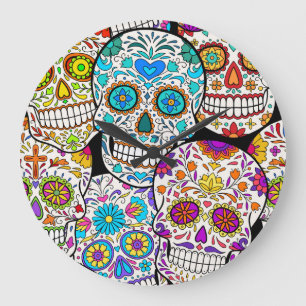 Grande Horloge Ronde Jour de la mort : Motifs mexicains en effervescenc