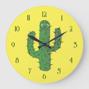 Grande Horloge Ronde Jour des morts heureux Cactus