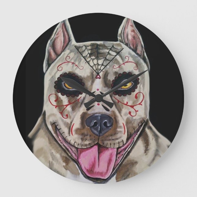 Grande Horloge Ronde Jour des morts Pitbull (Recto)