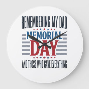 Grande Horloge Ronde Jour du Souvenir Papa Hommage Patriotique