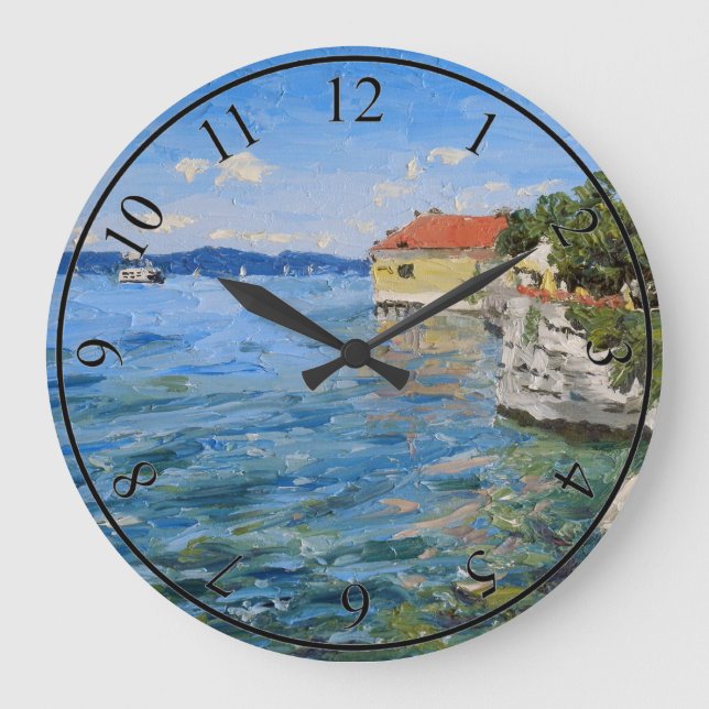 Grande Horloge Ronde Jour ensoleillé sur le lac de Constance dans le su (Recto)