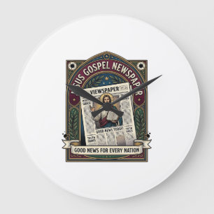 Grande Horloge Ronde Journal de l'Évangile de Jésus Journal de Jésus Fo