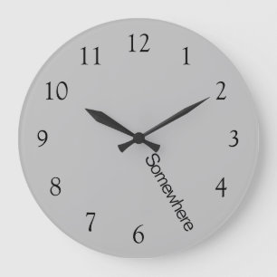 Grande Horloge Ronde Journée de travail grise Five O'Clock Somewhere Gr