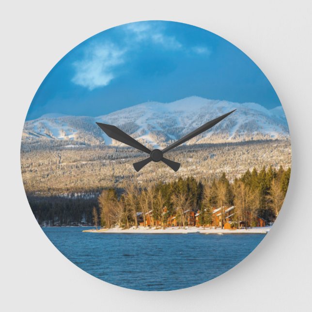 Grande Horloge Ronde Jours Derniers Lumière Sur Les Pistes De Ski De Ch (Recto)