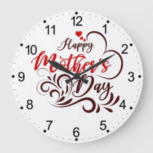 Grande Horloge Ronde Joyeuse Fête des Mères Design élégant-23331 Pillar