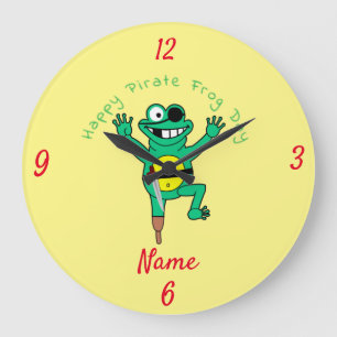 Grande Horloge Ronde Joyeuse journée de la grenouille pirate Thunder_C