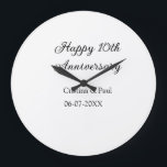Grande Horloge Ronde Joyeux 10ème anniversaire de mariage simple nom mi<br><div class="desc">conception</div>
