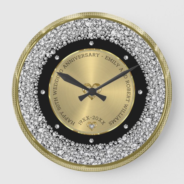 Grande Horloge Ronde Joyeux 50e anniversaire de mariage, universellemen (Recto)