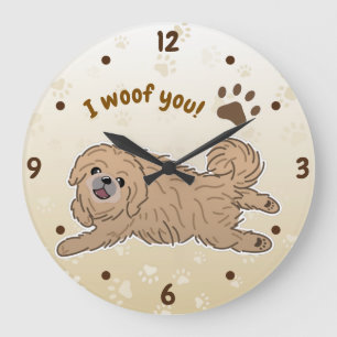 Grande Horloge Ronde Joyeux Amoureux des chiens Pekingese Je Vous Oubli