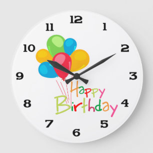 Grande Horloge Ronde Joyeux anniversaire