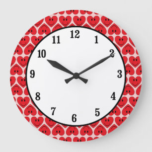 Grande Horloge Ronde Joyeux Coeur du visage