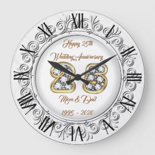Grande Horloge Ronde Joyeux Customize Silver 25th Anniversary