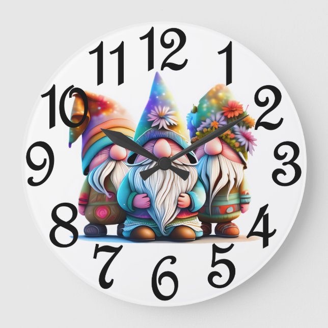 Grande Horloge Ronde Joyeux Gnomes (Recto)