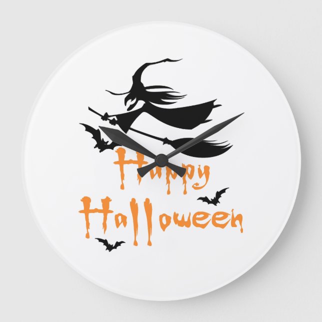 Grande Horloge Ronde Joyeux Halloween (Recto)