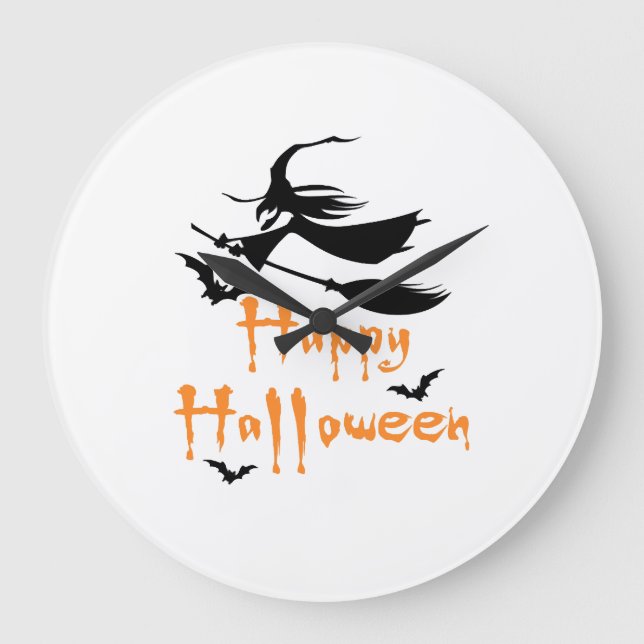 Grande Horloge Ronde Joyeux Halloween (Recto)