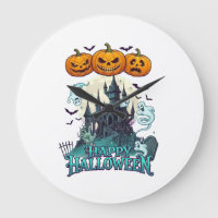 Joyeux Halloween Château Hanté Citrouilles Fantôme