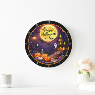 Grande Horloge Ronde Joyeux Halloween Maison Hantée Épouvantable