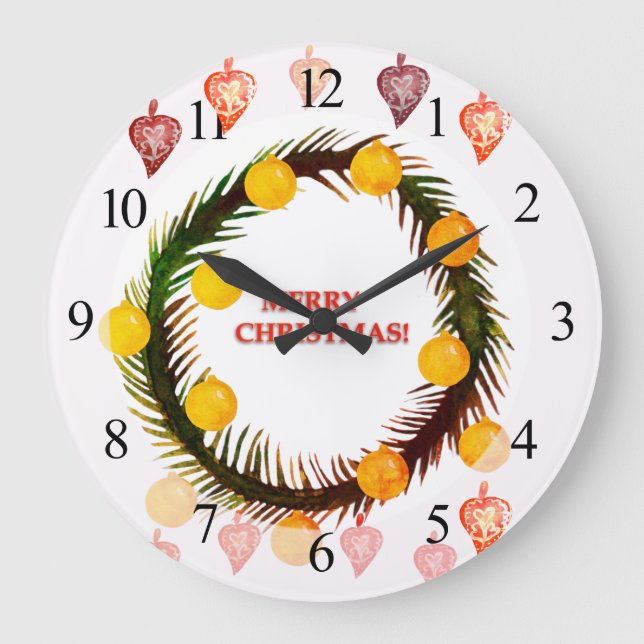Grande Horloge Ronde Joyeux Noël (Recto)