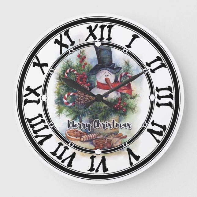 Grande Horloge Ronde Joyeux Noël (Recto)