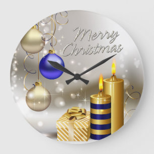 Grande Horloge Ronde Joyeux Noël 28 Options d'horloge murale
