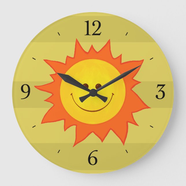 Grande Horloge Ronde Joyeux Smiling Dessin animé (Recto)