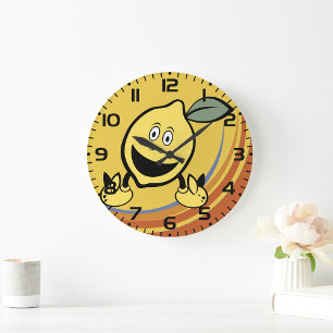 Grande Horloge Ronde Joyeux visage de citron