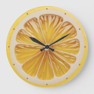 Grande Horloge Ronde Jus de Fruits de tranches de citron