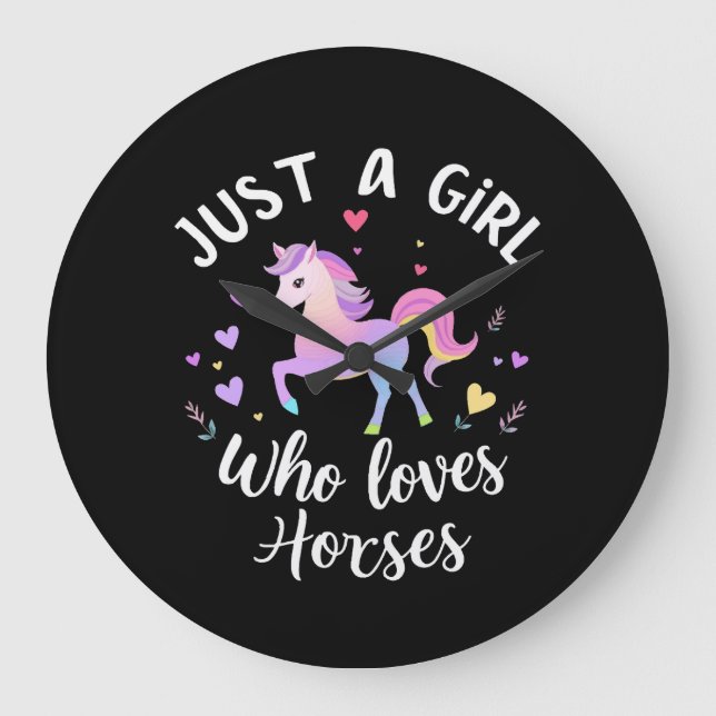 Grande Horloge Ronde Just A Girl Who Loves Horses (Recto)