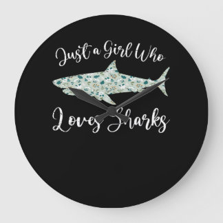 Grande Horloge Ronde Just Girl Who Loves Sharks