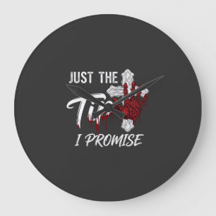 Grande Horloge Ronde Juste pour promettre Halloween Main Sanglante Croi